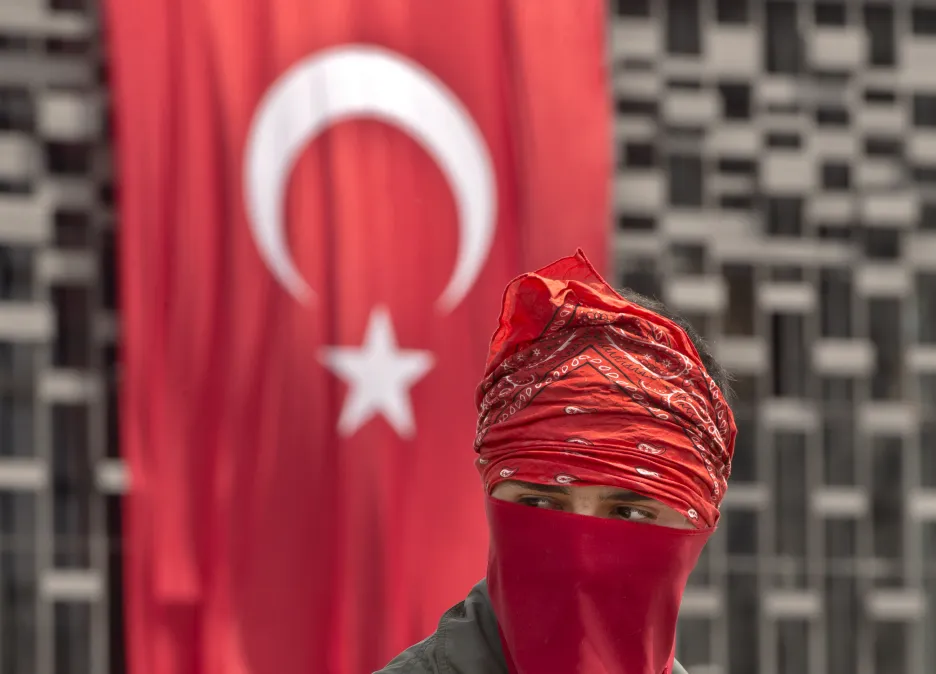 Turecký demonstrant
