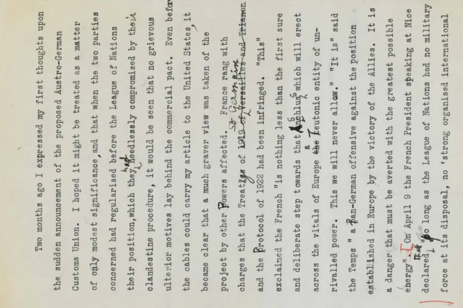 Christie's draží Churchillův text z května 1931