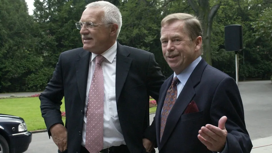 Václav Klaus a Václav Havel v roce 2002