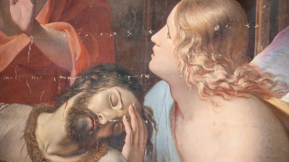 Zavraždění sv. Václava na obraze Antona Pettera (1844)