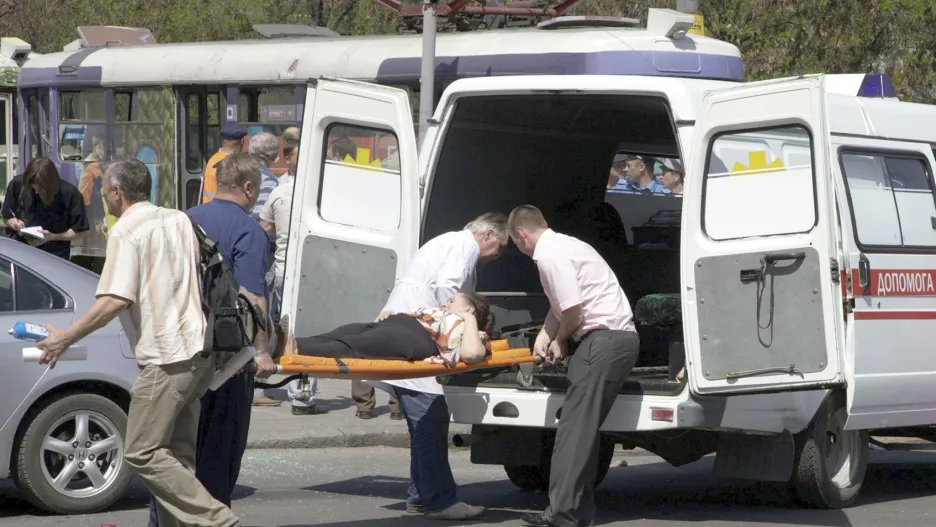 Zranění po výbuchu v Dněpropetrovsku