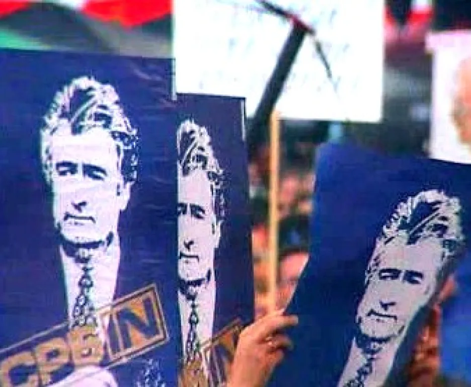 Demonstrace na podporu Karadžiče