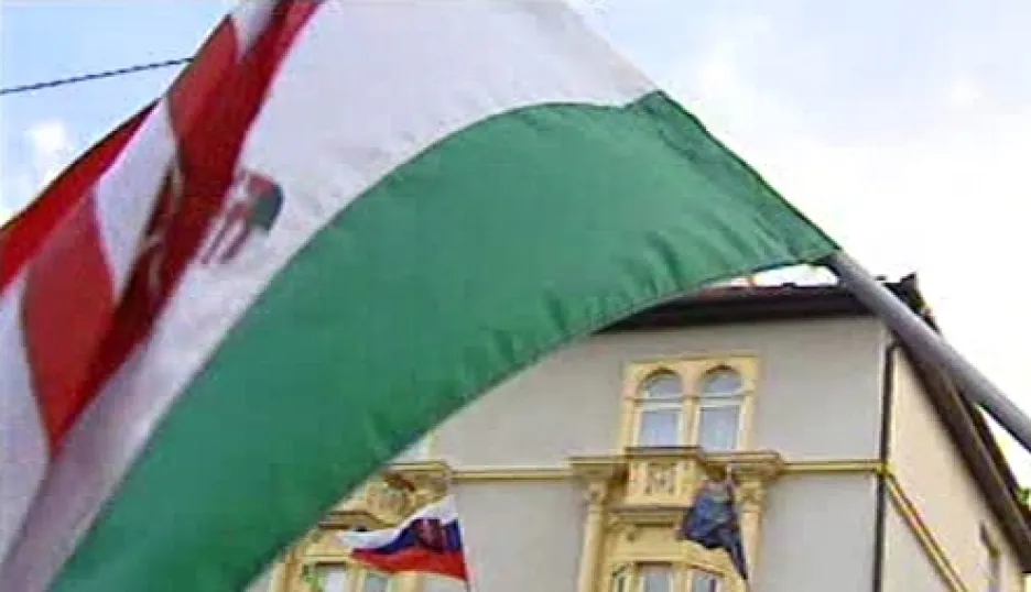 Maďarská a slovenská vlajka