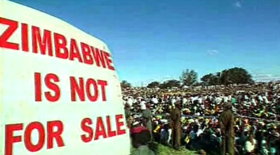 Protestní shromáždění v Zimbabwe