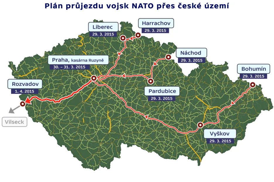 Plán průjezdu vojsk NATO přes české území