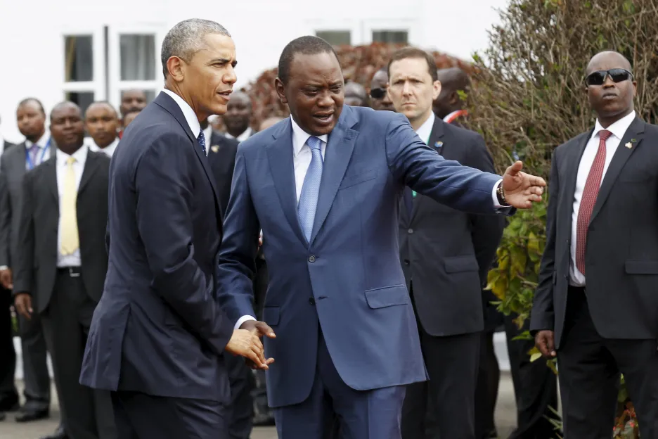 Prezident USA Barack Obama a prezident Keni Uhuru Kenyatta