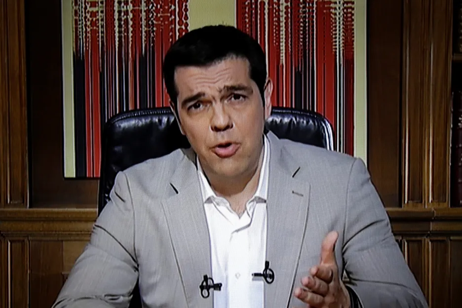 Řecký premiér Alexis Tsipras promluvil k Řekům prostřednictvím televize