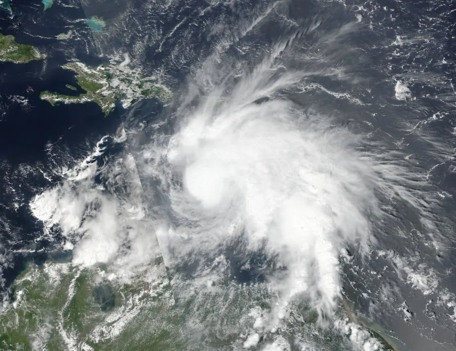 Satelitní snímek hurikánu Matthew