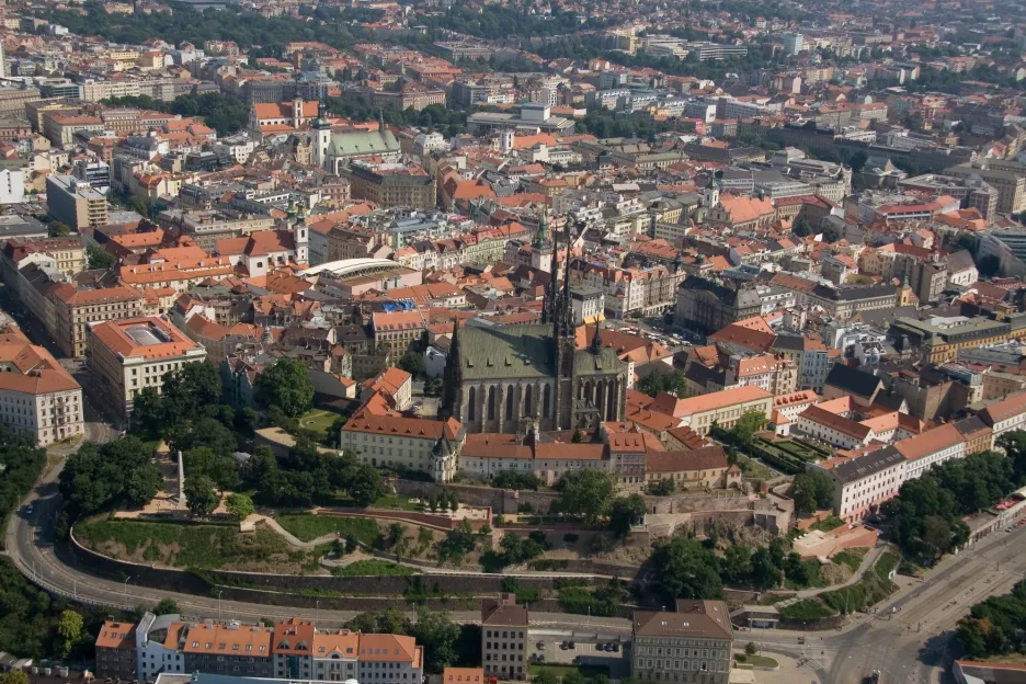 Letecký záběr města Brna