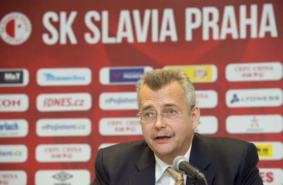 Jaroslav Tvrdík coby předseda představenstva SK Slavia Praha.