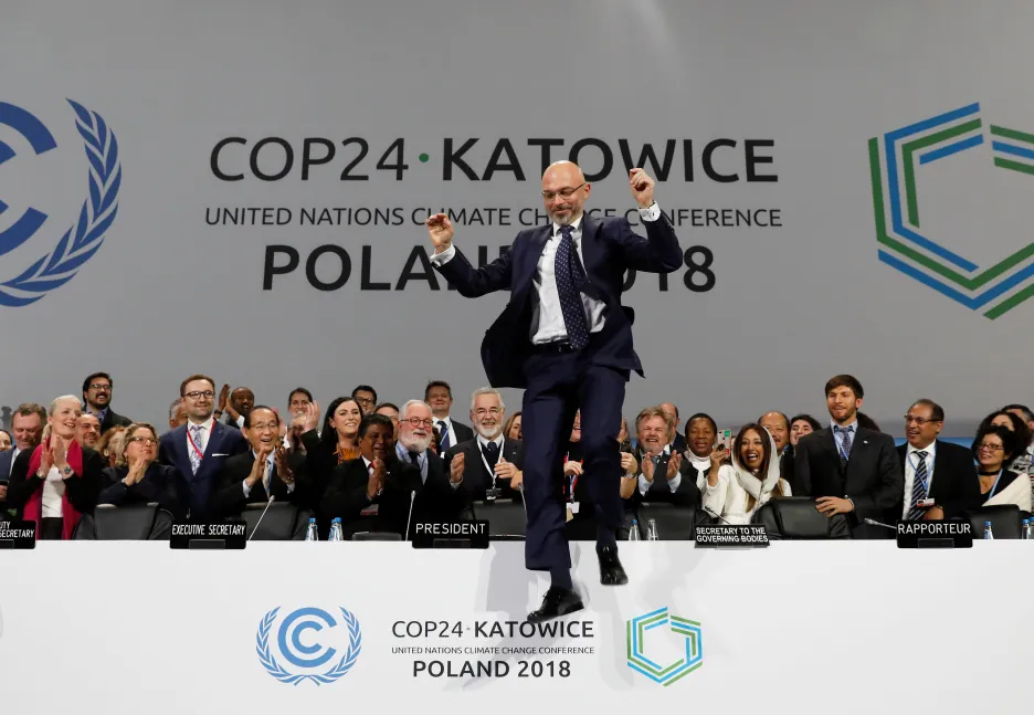 Radost v podání prezidenta klimatického summitu v Katovicích Michala Kurtyky