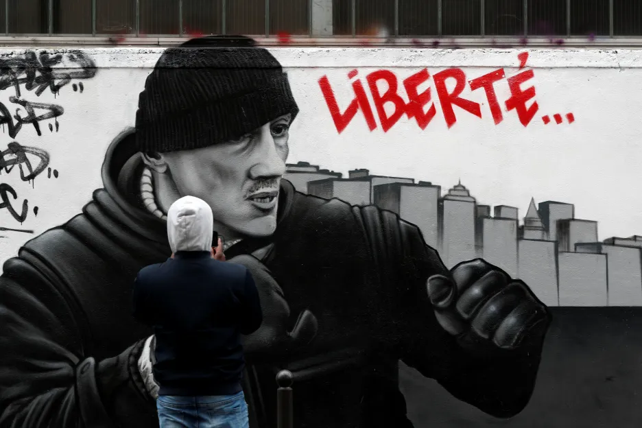 Street artová malba bývalého boxera Christophea Dettingera