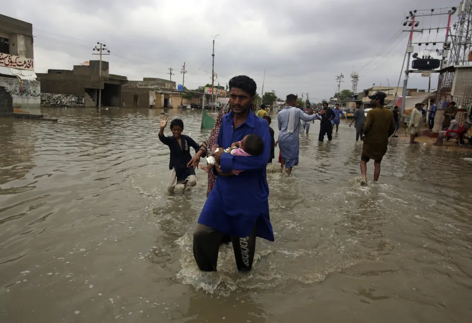 Záplavy v pákistánském Karáčí