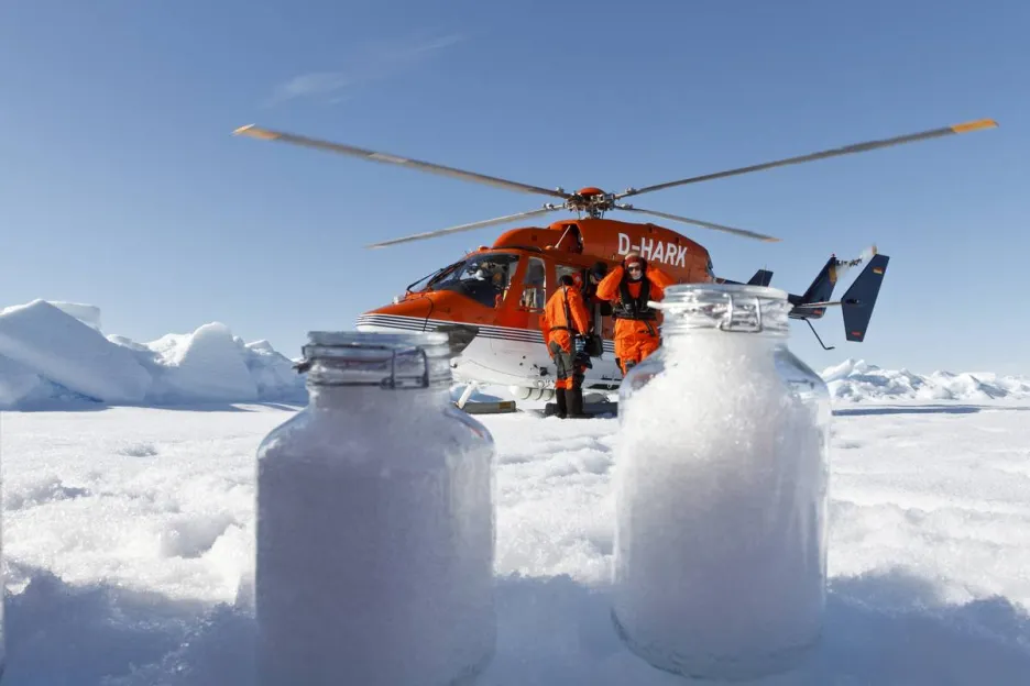 Vzorky arktického sněhu použité při výzkumu