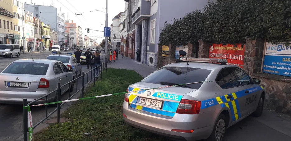 Policisté vyšetřují střelbu v Palackého ulici v Brně