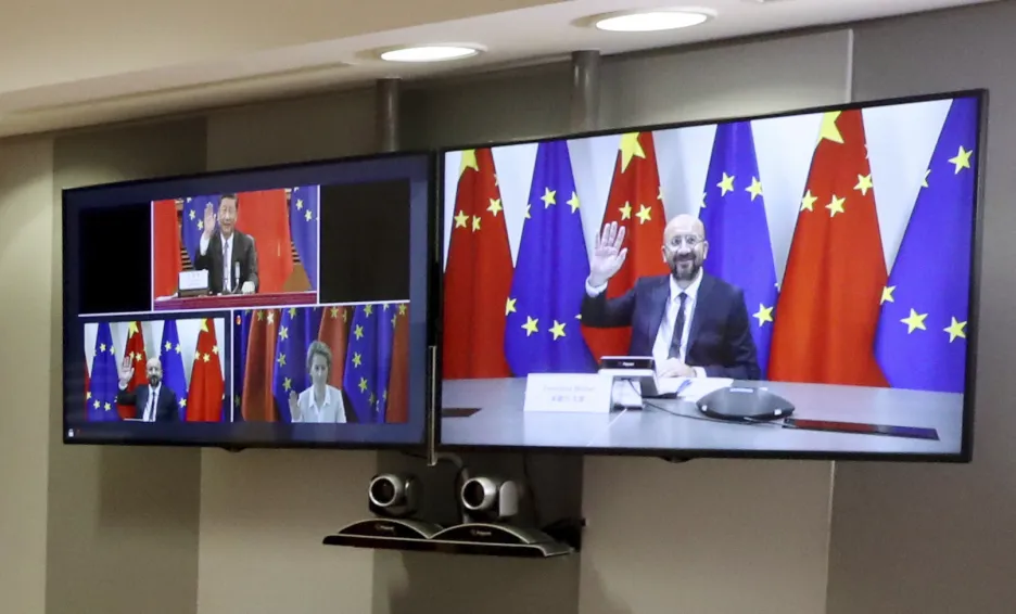  Videokonference EU a Číny