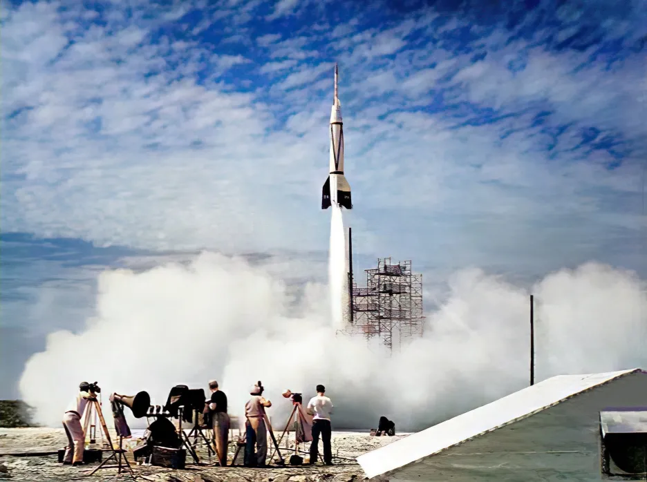 Start rakety V-2 s označením Bumper 8 z Mysu Canaveral