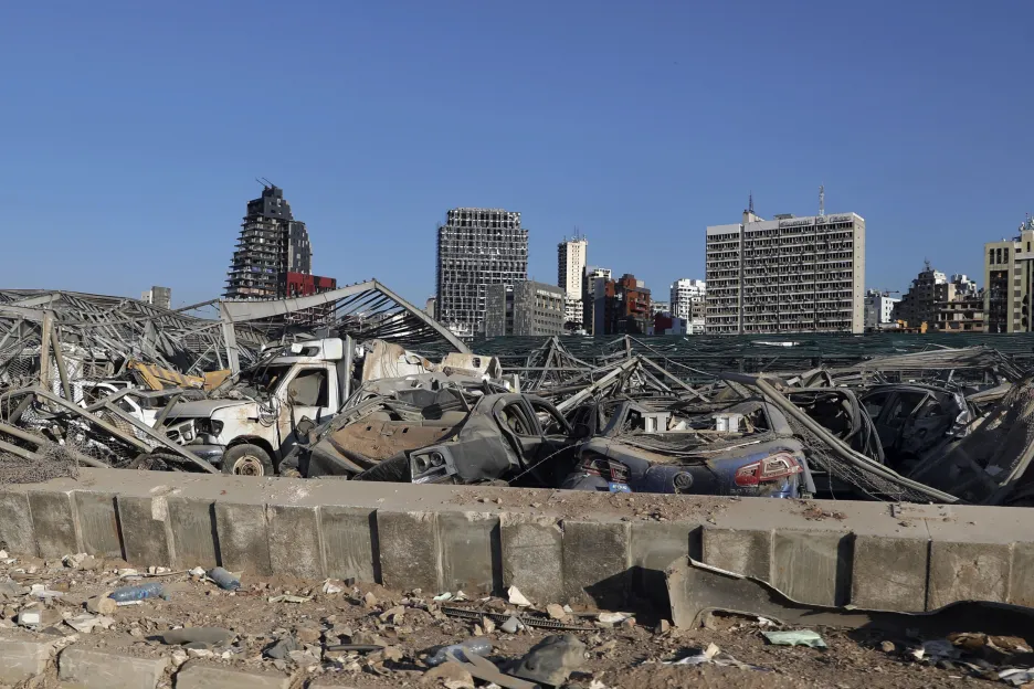 Pohled na libanonský Bejrút po srpnové explozi