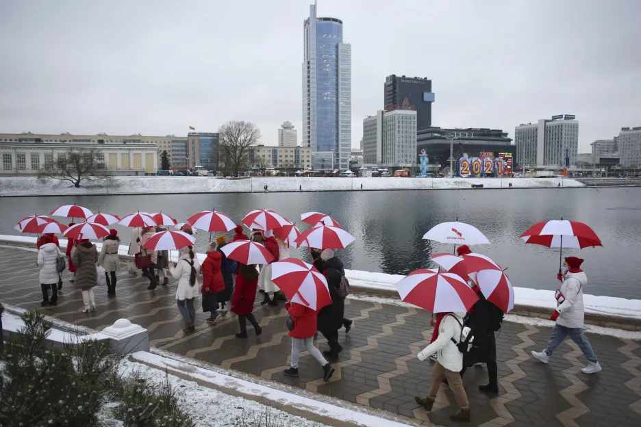 Opoziční protest v Minsku