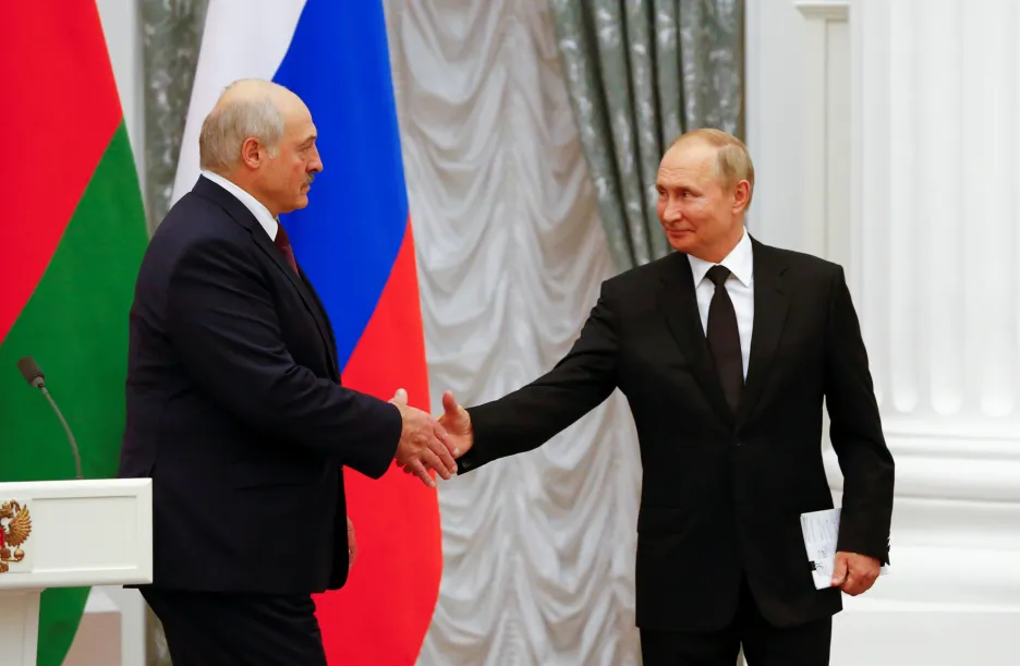 Alexandr Lukašenko a Vladimir Putin