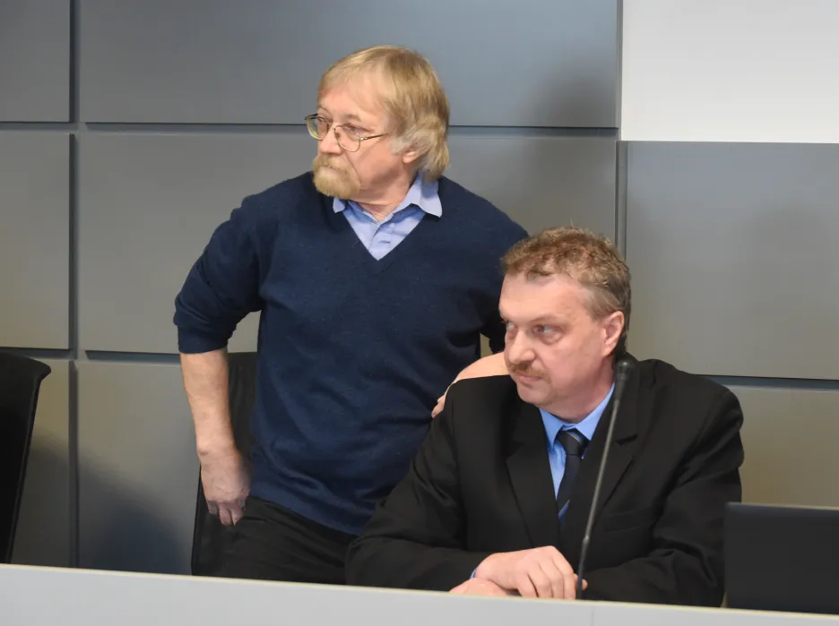 Vladimír Líčeník (vlevo) a Luděk Konvička u soudu v roce 2017