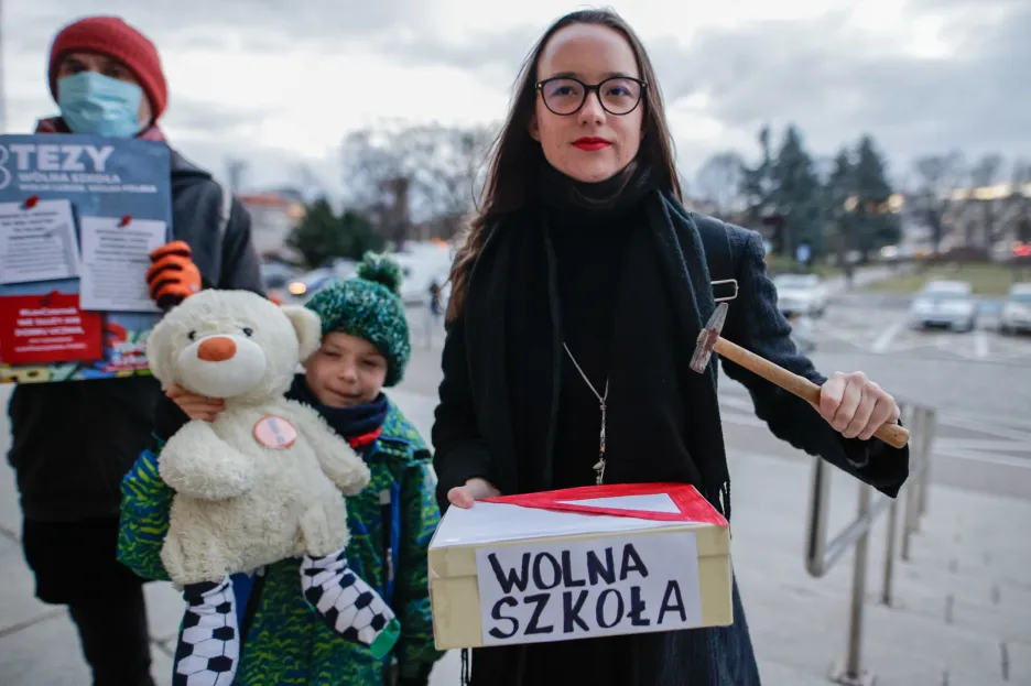 Protest proti spornému polskému zákonu 