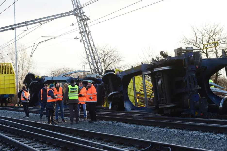 Nehoda nákladních vlaků u Prosenic na Přerovsku