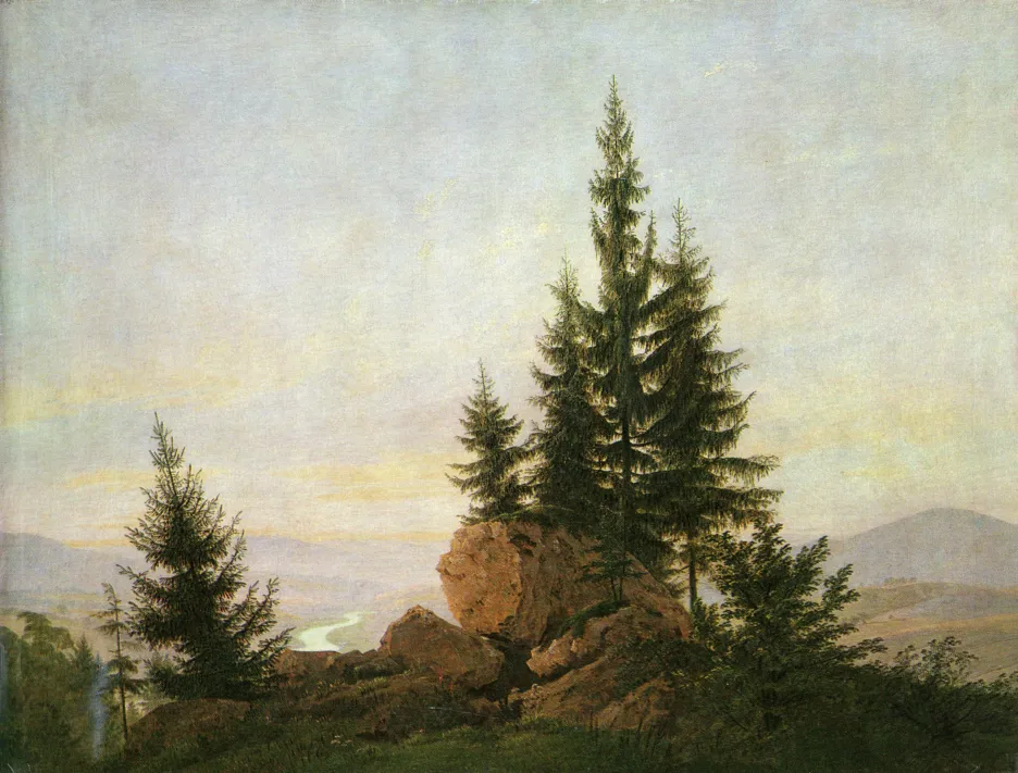 Caspar David Friedrich / Výhled na údolí Labe, 1807