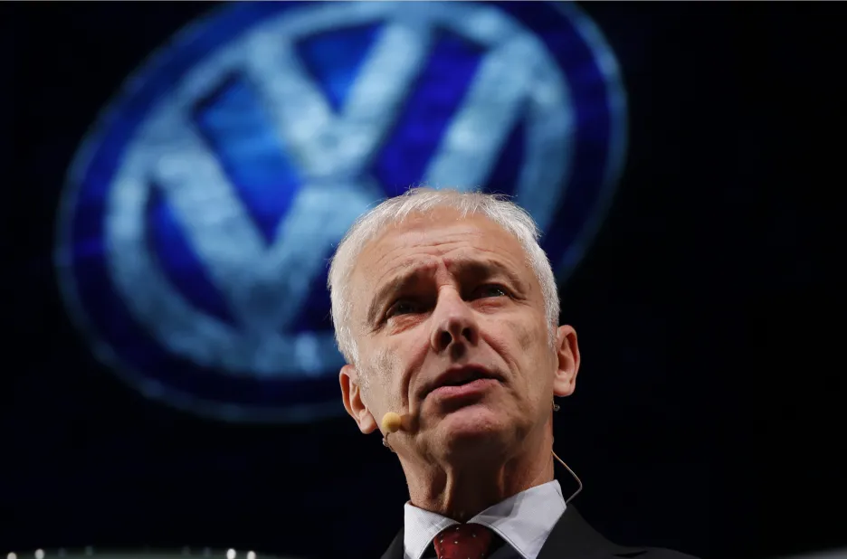 Generální ředitel firmy Volkswagen Matthias Müller na autosalonu v Detroitu 
