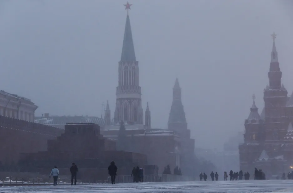 Sněhová bouře v Moskvě