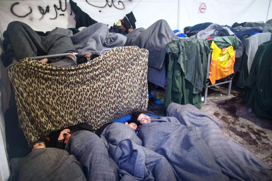 Uprchlíci na řecko-makedonské hranici