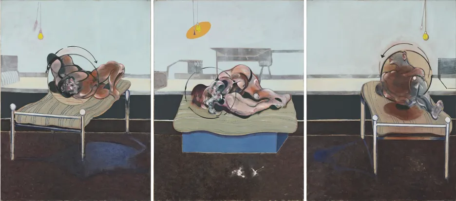 Francis Bacon / Tři studie figury v posteli, 1972