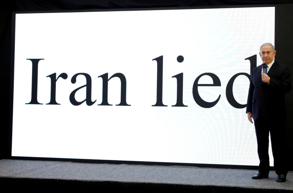 Netanjahu při prezentaci dokumentů o íránském jaderném programu