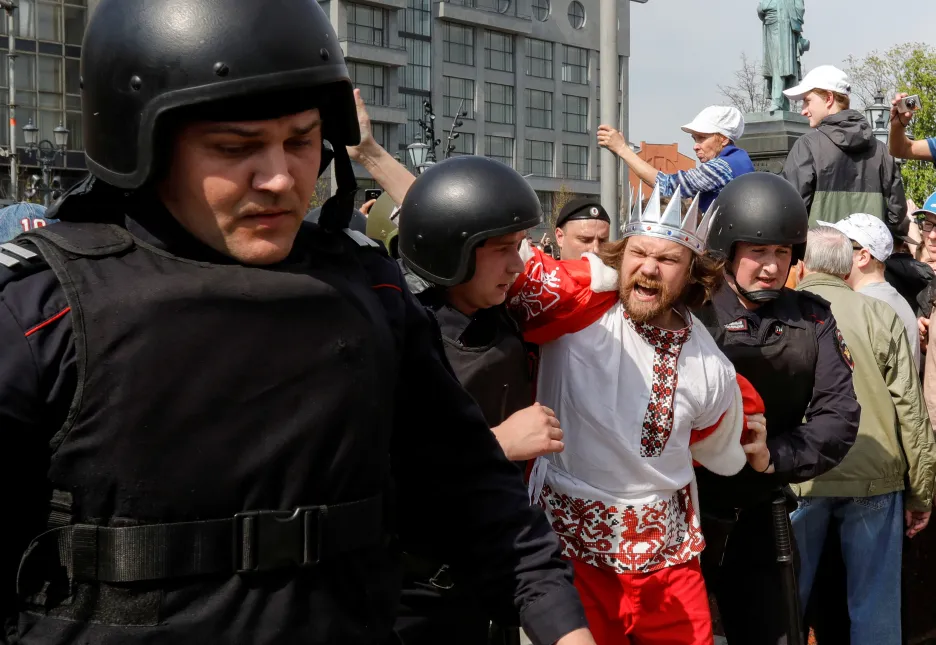 Demonstrace proti Putinovi v Moskvě