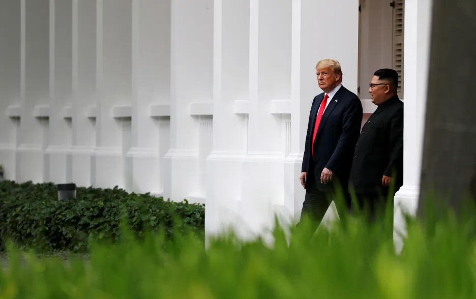 Donald Trump s Kim Čong-unem