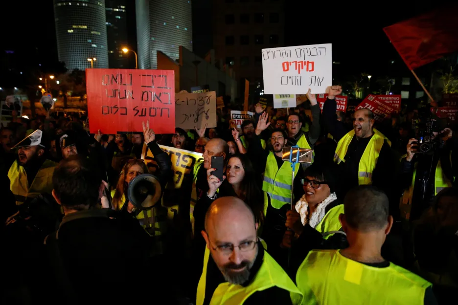 Izraelské protesty inspirované takzvanými žlutými vestami