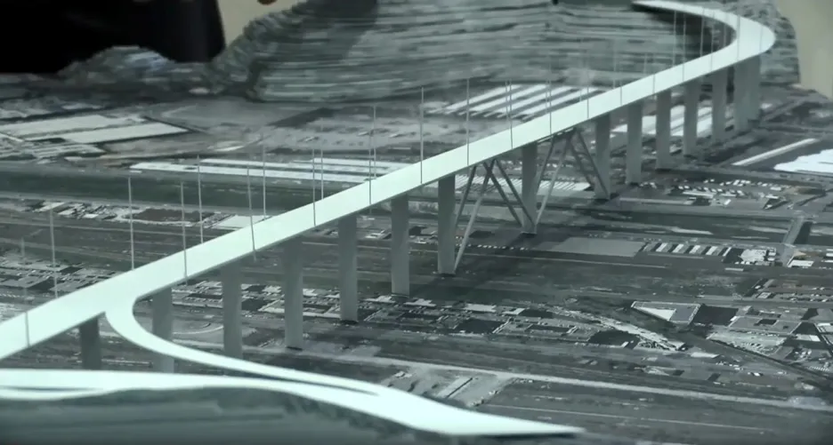 Budování nové stavby v Janově vede architekt Renzo Piano (na snímku model mostu)