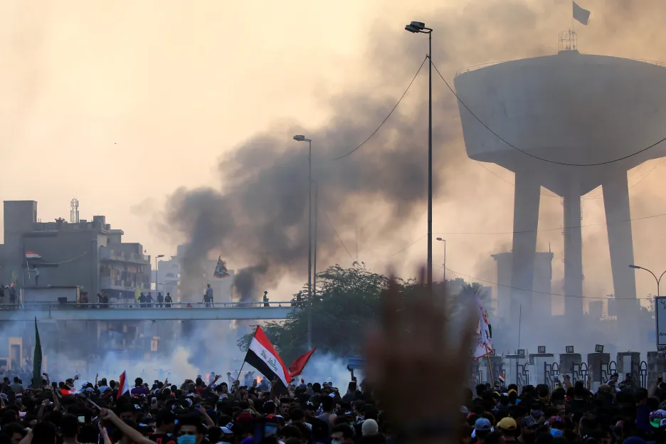 Násilné protesty v Bagdádu