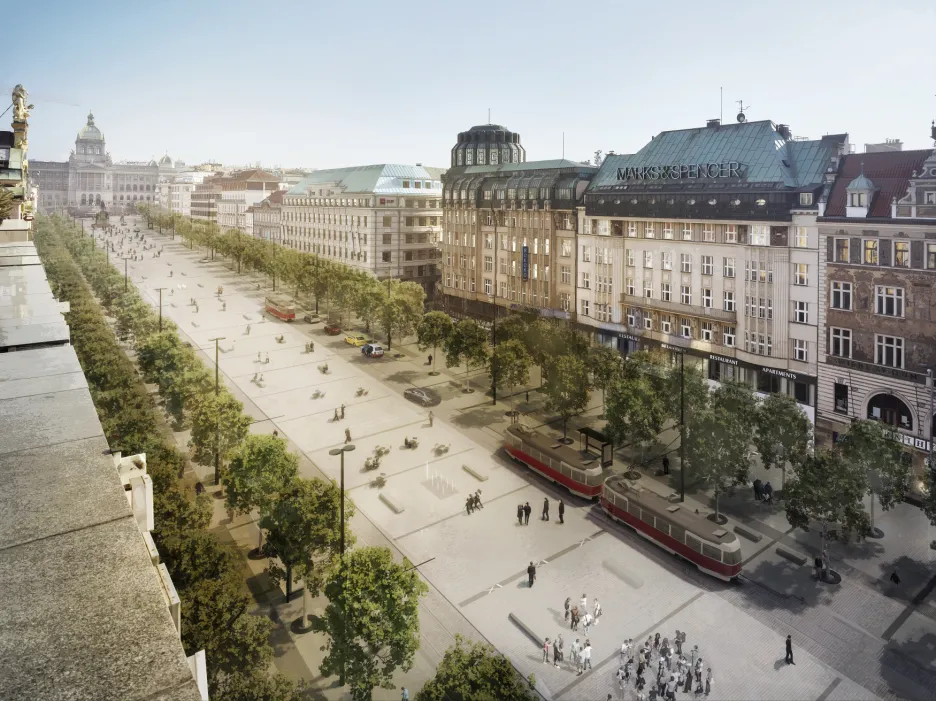Vizualizace rekonstrukce Václavského náměstí