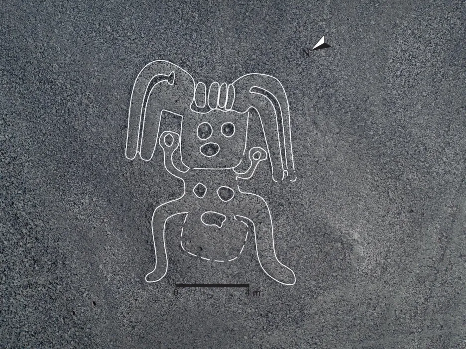 Humanoid na planině Nazca  - vylepšená fotografie