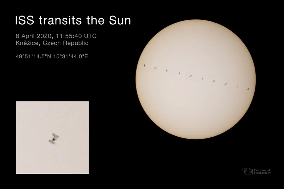ISS před Sluncem - mozaika