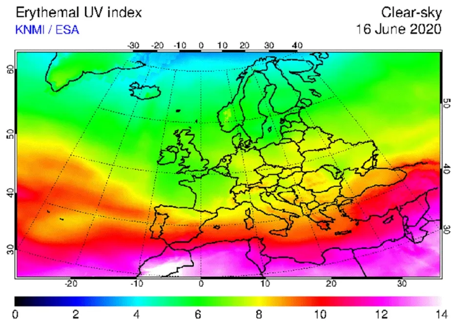 Směrem k rovníku hodnota UV indexu stoupá