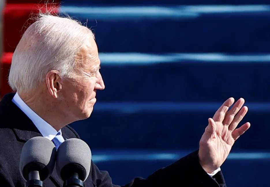 Joe Biden při inauguraci