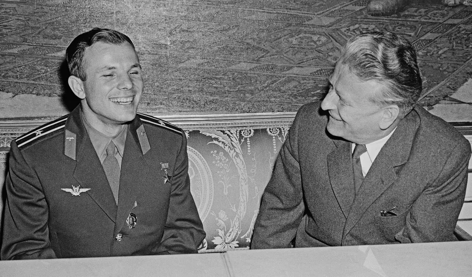 Prezident Československa Antonín Novotný s Jurijem Gagarinem