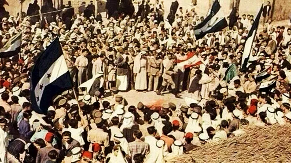 Aleppo v den vyhlášení nezávislosti v roce 1946