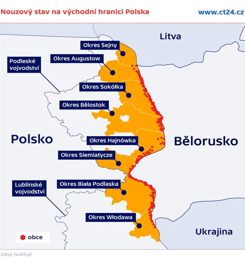 Nouzový stav na východní hranici Polska