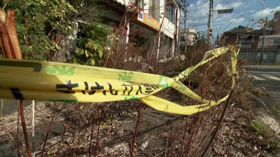 Záběry ze zničené oblasti u Fukušimy