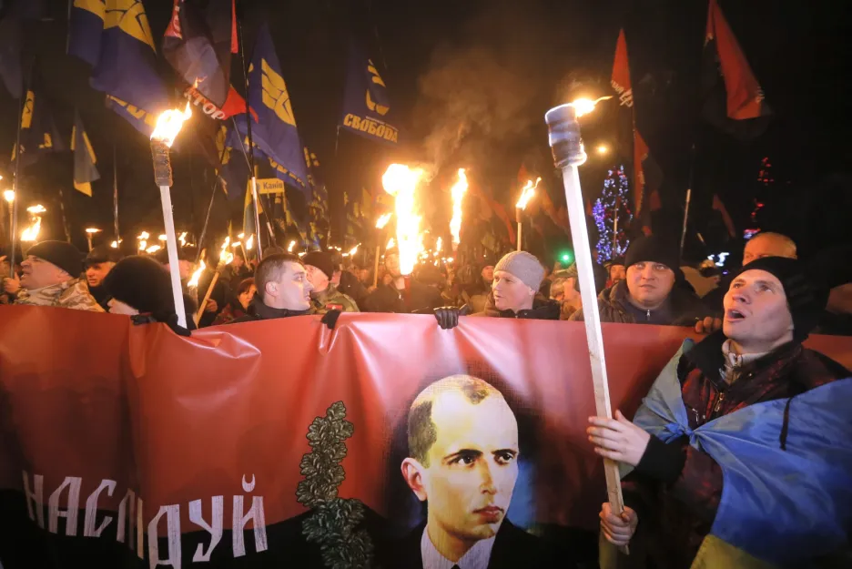 Banderovi příznivci v Kyjevě