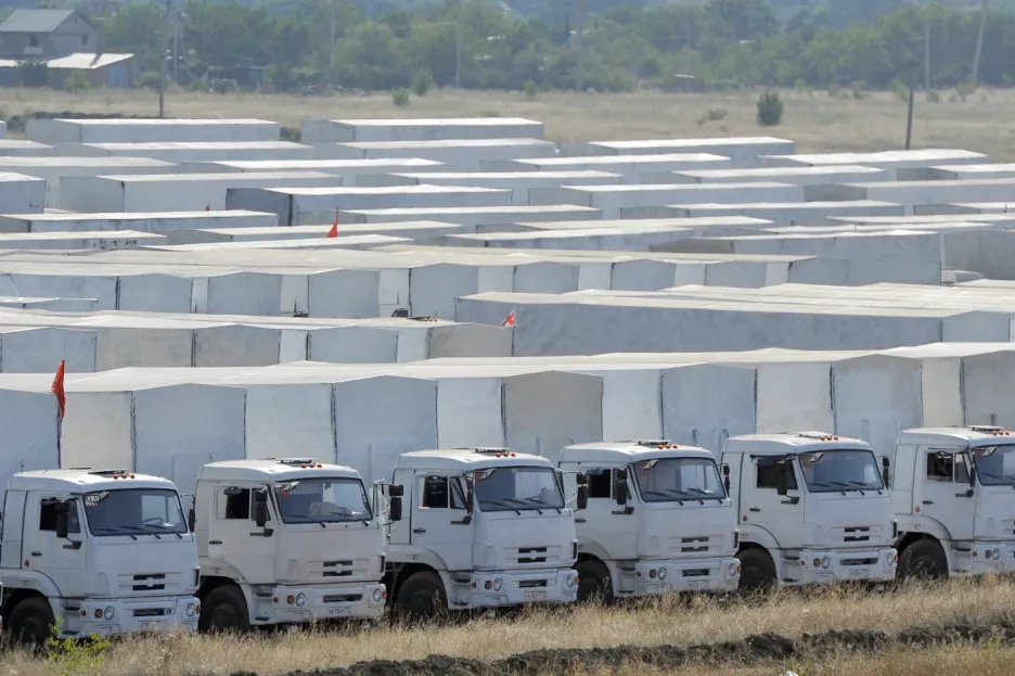Kamiony s ruskou humanitární pomocí
