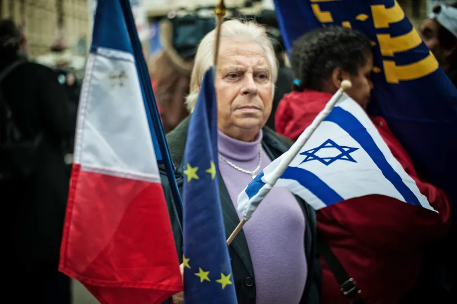 Demonstrace francouzských Židů proti uznání Palestiny